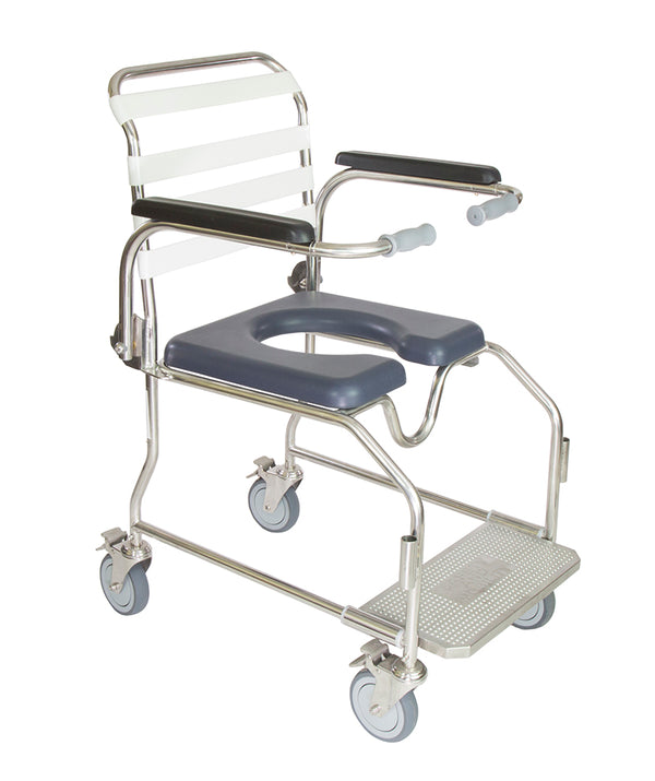 Mobile Shower Commode - Stainless Steel